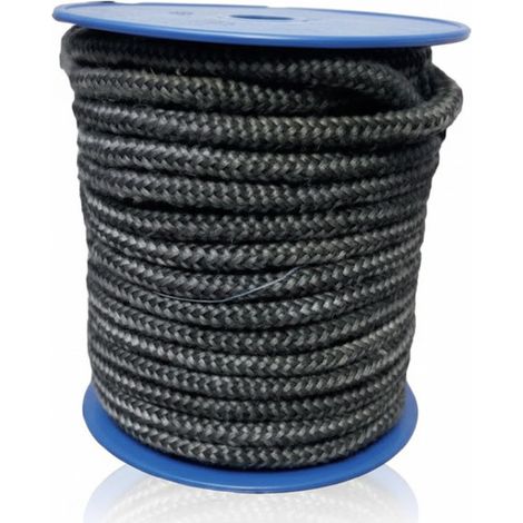 Rouleau de joint rond en fibre de verre noire 6 mm 25 m  Étanchéité pour poêles (1/5)