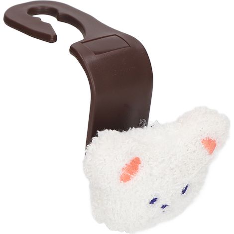 Support de tête portable pour siège auto, ornement mignon ours en peluche pour accrocher, accessoires bébé pour biberon et bavoir, modèle blanc (1/5)