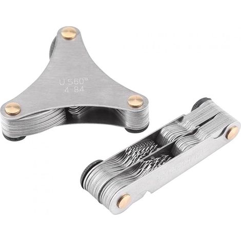 Jauge de mesure de filetage Outil de mesure de filetage de jauge de filetage de boulon de filetage en acier inoxydable Outil de mesure de pas de vis ((51pc)), 51/52pcs (1/5)