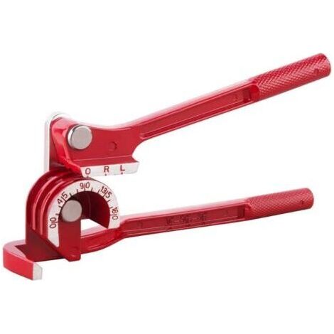 Rohrbieger mit 180°-Winkel für Rohre mit 1/4, 5/16 und 3/8 Zoll Durchmesser, Kupfer, Aluminium, Edelstahl (fein), silber, rot