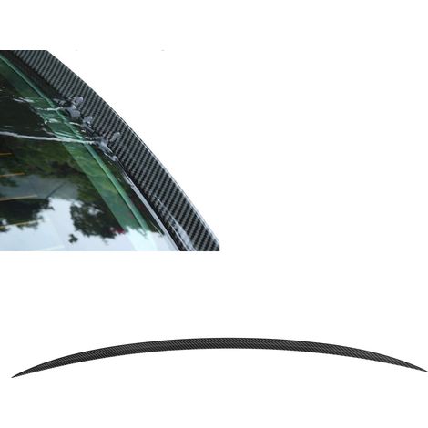 Modification de voiture : Déflecteur de pluie/d'eau de coffre texturé en fibre de carbone adapté à la Tesla Model 3 2017-2021 (surdimensionné). (1/5)