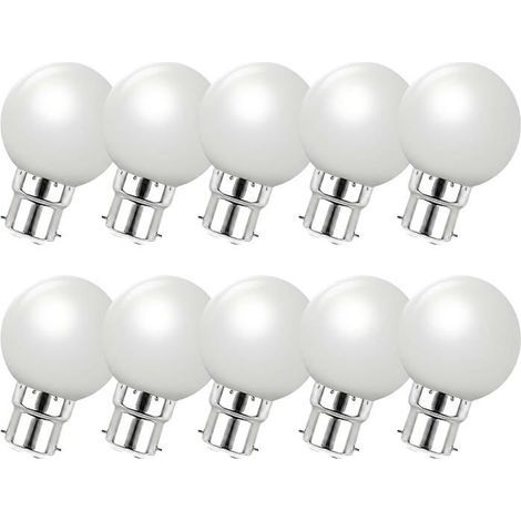 BelleRise - 10 Stück B22 LED-Lampen, warmweiß, 2 W - Bajonettfassung in Golfballform, entspricht 20 W - Für Lichterketten und Partys (1/5)