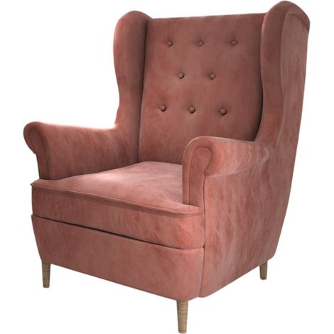 Fauteuil bergère LIZZI – Élégance intemporelle et confort royal-Abricot (1/5)