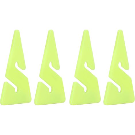 Set aus 4 Tauchleinenmarkierungen für Wracks und Höhlen, aus ABS, fluoreszierend gelb, für technisches Höhlentauchen. (1/5)