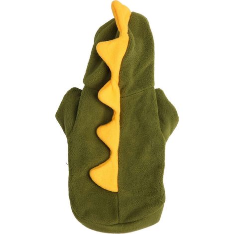 Costume chien dinosaure mignon, sweat à capuche doux et chaud en peluche pour chat, tenue déguisement amusante pour chiots, chats et chatons (1/5)