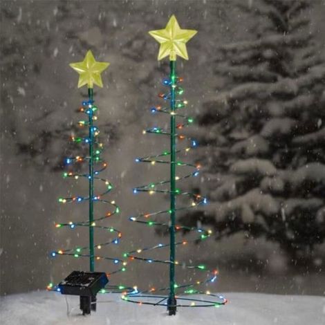 Decoration Noel Exterieur Solaire Sapin,Lumiere Exterieur Jardin,Deco Noel Arbre Lumineux LED (Couleur) (1/4)