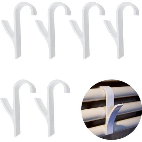 6 pièces Crochet Radiateur, Radiateur Sèche-Serviettes Crochet, Crochet pour Radiateurs, pour Salle de Bain et Cuisine, Crochets De Radiateur De Salle De Bain (1/5)
