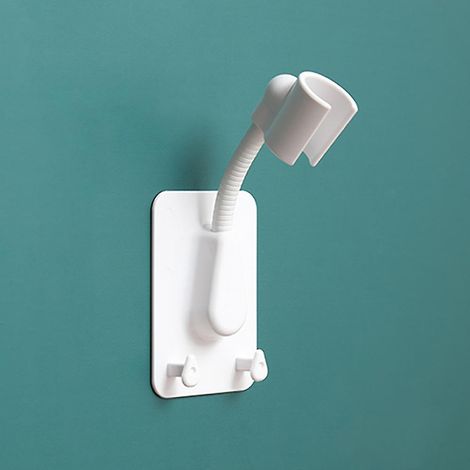 Support de pommeau de douche, sans perçage, réglable à 360°, accessoire de salle de bain, blanc, 15 x 8,5 x 6 cm (1/5)