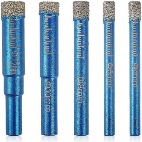 Foret Diamante - 6 mm 8 mm 10 mm 12 mm - Pour Granit Marbre Verre Carrelage - Lot De 5 (1/4)