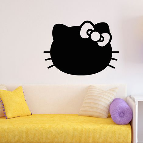 Sticker ardoise tableau noir - stickers muraux adhésif effaçable - CHATON AVEC LE NŒUD PAPILLON - 30x40cm (1/3)