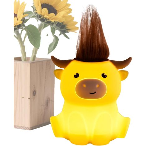 Veilleuse Animale - Lampe Vache Cartoon 2 Luminosités Avec Minuterie 20 Min,Lampe Décorative Pour Chambre,pour Maison, Chevet, Dortoir Universitaire, Nursery, Intérieur, Chambre d' (1/5)