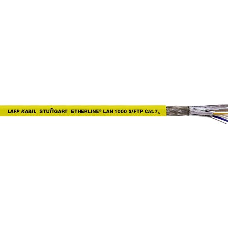 Lapp 10 Meter 2170971 ETHERLINE LAN 1000 Cat.7A 4x2x23 AWG LSZH 1000 MHz I LABS-frei I EMV Abschirmung I LAN Kabel halogenfrei I Verlege Kabel I Netzwerkkabel I Datenkabel gelb I Netzwerk Verkabelung (1/2)