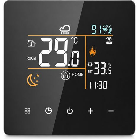Thermostat WiFi K9 pour chauffage au sol électrique, 16 A, noir (1/5)