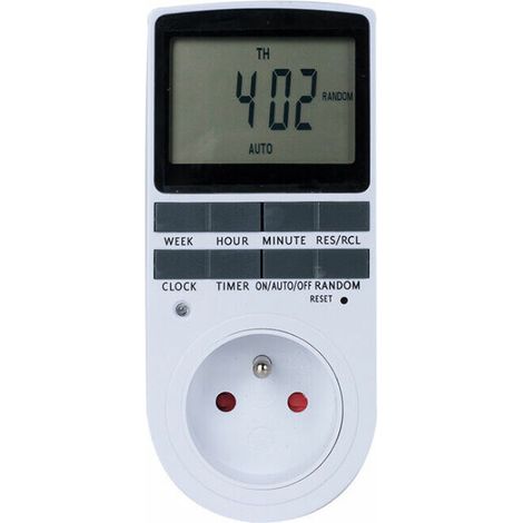 Programmateur Prise Électrique, Minuteur Prise Électrique Hebdomadaire avec 10 Programmes, Prise Programmable 24H/7J avec LCD Écran(1 PCS) (1/5)