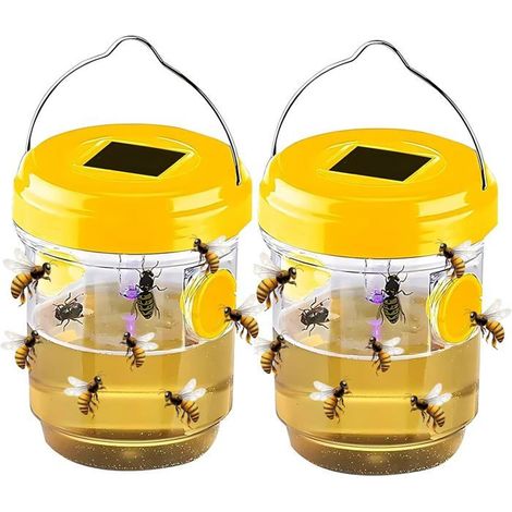 HOXILEELEO - 2PCS Piege Frelon Asiatique Solaire, Piège à Frelon Exterieur, Piege A Guepes Et Frelons Exterieur À Suspendre,pour Exterieur (1/5)
