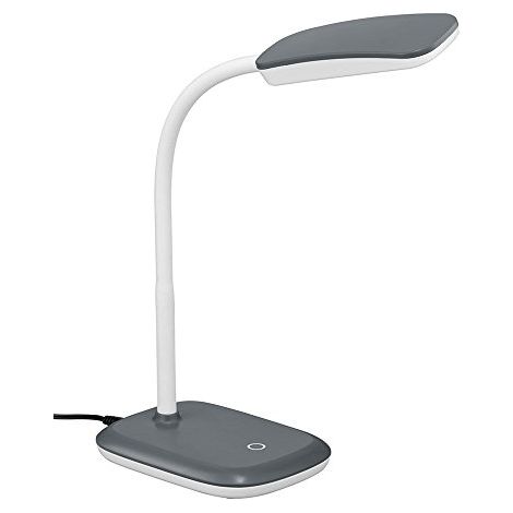 Lampada Tavolo Studio Led Flessibile Touch Dimmer Titanio 36cm Boa GD Trio (1/4)