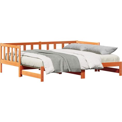 Maison Exclusive - Cama abatible de día Marrón cera 203.5 x 164 x