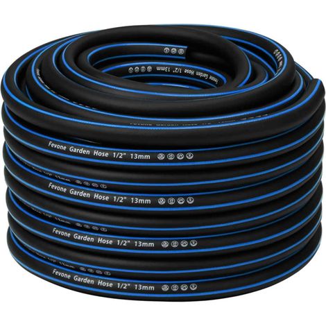 Garden Hose 30 m Heavy Duty Durable Portable Outdoor Compressor Flexible Hose Black/Blue (1/5)