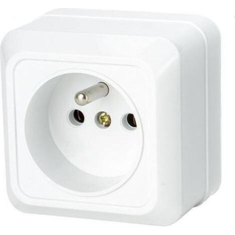 Prise standard européenne (norme française), résistante à la chaleur et polyvalente, blanche (1/2)