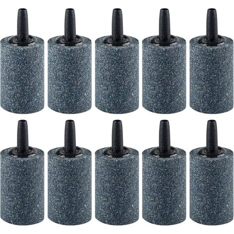 Aquarium Pierre à air 2.5 cm Cylindre diffuseur de Bulles - Dispositif pour Pompes à air Nano, Petits seaux, Aquariums et réservoirs DWC de Jardin extérieur - Lot de 10 pièces (1/5)