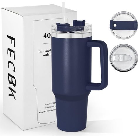 Thermobecher mit Henkel 1,2L, 100% Auslaufsicher, Edelstahl Vakuumisoliert, Marineblau (1/5)