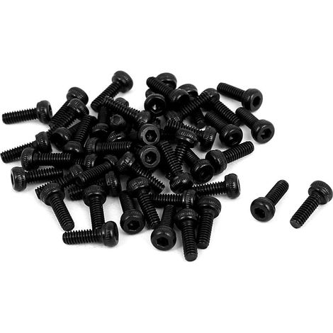 M2x6mm Alloy Steel Sechskantschraube Innensechskant Maschinenschrauben Schwarz 50st (fa87afe795da...