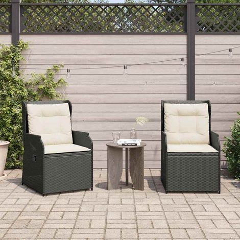 vidaXL Gartenbank 2 pcs Schwarz Poly-Rattan (1/5)