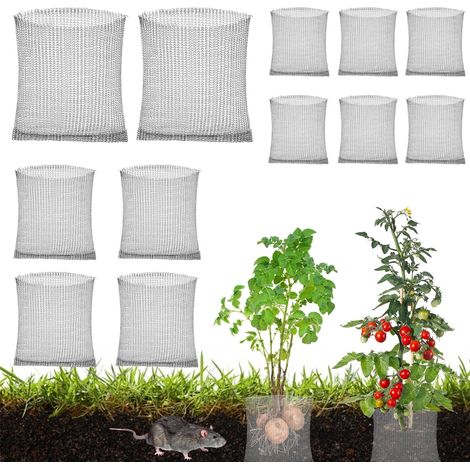 Panier de protection racines 12 pcs Inox Anti-campagnol Grille métallique robuste pour fleurs et légumes (1/5)