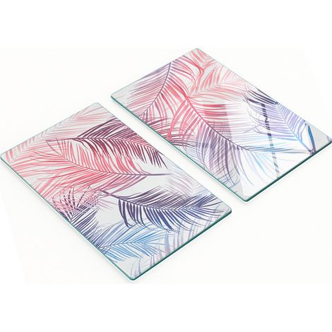 Taglieri decorativi in vetro temperato con motivo a foglie di palma, 2x30x52 cm (1/5)