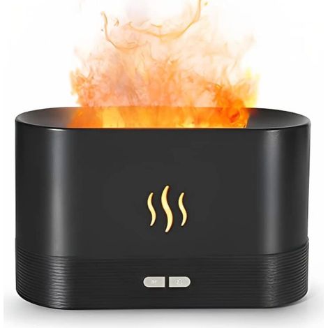 Umidificatore con diffusore a fiamma, diffusore di fragranze migliorato per oli essenziali, aromaterapia a ultrasuoni, umidificatore con nebulizzazione a fiamma - Crezuo