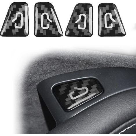 Cache-boutons de portière pour Tesla Model 3/Y (2017-2023 Model 3 / 2021-2024 Model Y) - Accessoire intérieur, protection et décoration, fibre de carbone noire (1/5)