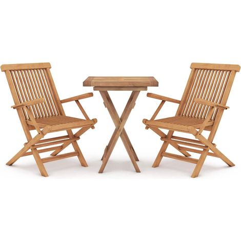 Set da Pranzo per Giardino 3 pz  Salotto da Giardino in Legno Massello di Teak (1/5)