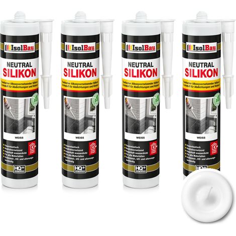IsolBau Silicone Neutro Bianco Neutralsilikon 4 x 300ml (1/5)