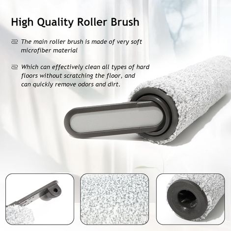 Brosse à rouleaux + filtre pour H12, H12S, H11S – 2 rouleaux + 2 filtres – sec et humide, polyvalent et pratique (1/3)