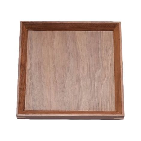 Plateau de service carré en bois de noyer – Plateau pour thé, desserts, fruits et pâtisseries – Idéal pour hôtel, restaurant et maison – 15 × 15 × 2 cm (1/5)