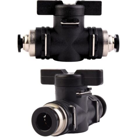 Lot de 2 Vannes De Régulation Débit Air 8mm Robinet Sphérique Pneumatique PBT Cuivre Pour Outils (1/5)