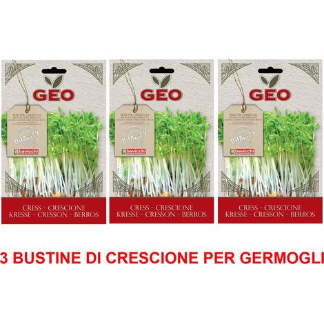 3 CONFEZIONI DI SEMI BIO DI CRESCIONE PER GERMOGLI 35GR