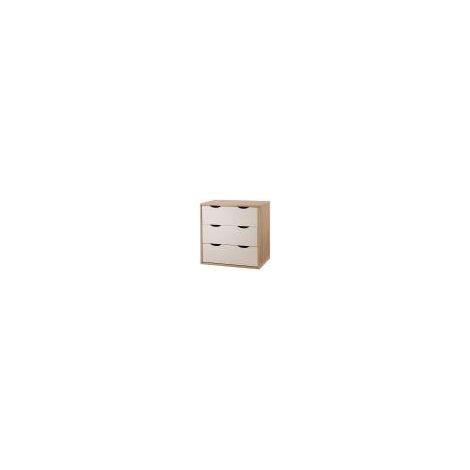 Modern 3 Drawer Chest With Cut Out Handles Smooth Metal Runners White & Cream (1/5)