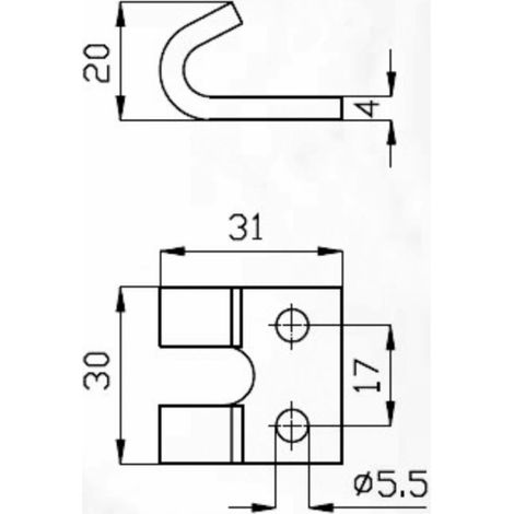 Crochet griffe plat pour fermeture réglable légère (Lot de 5 )