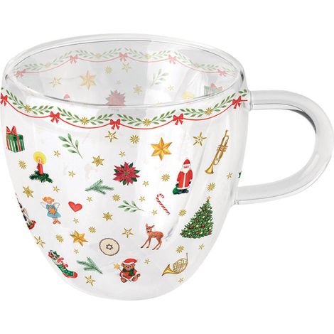 Tasse à thé décoration de Noël en verre double paroi (1/2)