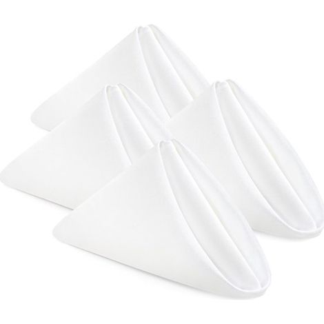 Servilletas de mesa blancas, 24 unidades - Mantelería de poliéster de calidad hotelera, 43x43 cm (1/5)