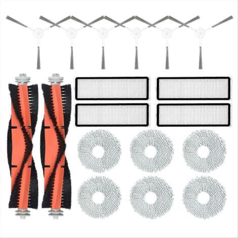 18 pièces pour aspirateur robot Xiaomi S10+ / S10 Plus : brosse principale, filtre HEPA, chiffon de nettoyage, etc.