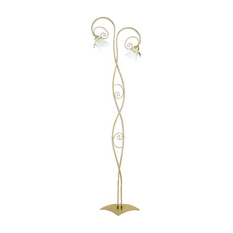 Lampada da terra Luminex Kokarda oro, 2 vetri E14 169cm