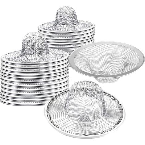 [NUNCA USADO]40 filtros de acero inoxidable resistentes para fregadero, colador de fregadero de malla metálica de 2,75" (parte superior) y 1", perfecto para fregadero de cocina, baño, bañera, lavabo,  (1/5)