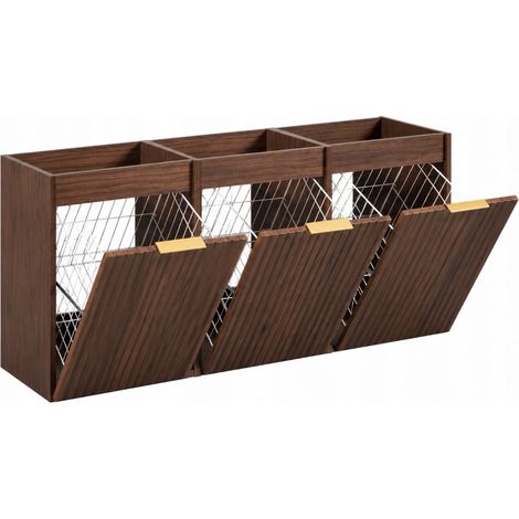 Ensemble de meubles bas FLOW noyer foncé 120 cm avec 3 paniers à linge (1/5)