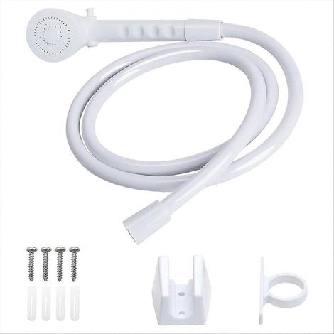 Nichtmetallisches Handbrauseset für Wohnmobile: Ersatzduschkopf mit Schlauch, Führungsring und Halterung. (1/5)