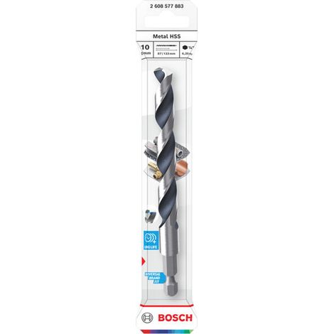 Bosch Metal-Spiralbohrer HSS, 10 x 87 x 133 mm, HEX 1/4 Schaft (1/5)