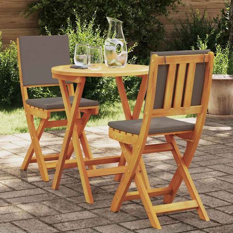 vidaXL Conjunto bistro 3 pcs Aceite Natural Madera de Acacia Sólida (1/5)