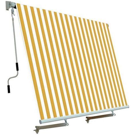 TENDA DA SOLE 2,5x2,5mt - BIANCO-GIALLO - SISTEMA A CADUTA PER BALCONE