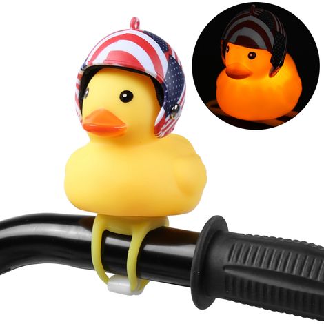 Gelbe Ente Fahrrad Motorradzubehör mit Helm Warnlicht und Ton (US-Flagge) (1/5)